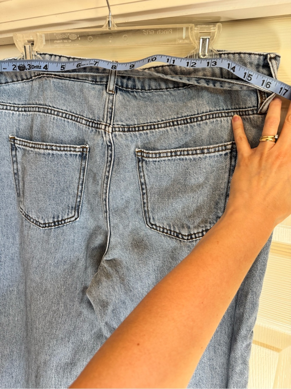 Buffalo Cropped Ankle Jeans Light Blue Jeans with Drawstring - sz 12 - Picture 3 of 11
